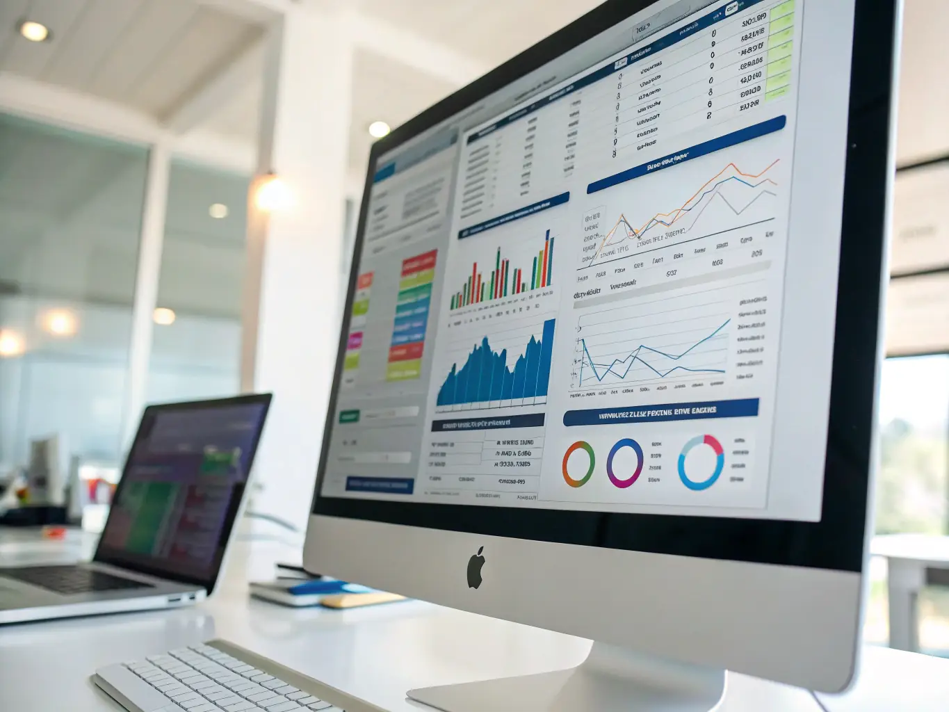 A close-up shot of a graph showing a steady increase in investment returns, symbolizing return maximization. The graph is displayed on a high-resolution monitor in a modern financial office.